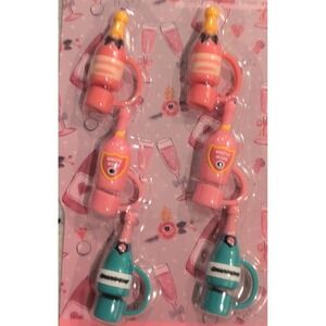 Champagne Silicone Straw Tip Covers, 6 Pack